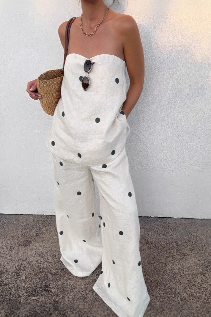 Cotton Polka Dot Tank Two Pieces Set image 1