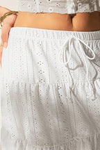 Solid Color Water-Soluble Jacquard Mini Skirt image 4