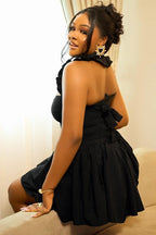 Solid Color Halter Bodycon Cocktail Dress image 5