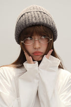 Solid Wool Blend Irregular Button Knitted Hat image 6