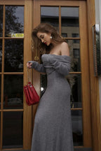 Off Shoulder Knit Sweater Dress image 4