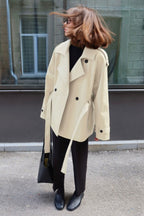 Belted Collared Loose Fit Jacket image 8