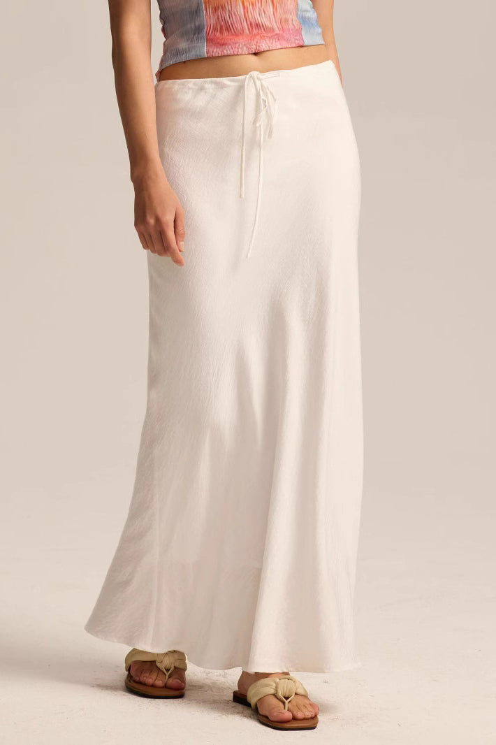 Drawstring High Waist Bodycon Midi Skirt image 1