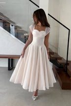 Soft Mesh Waist Flared Prom Dress image 6