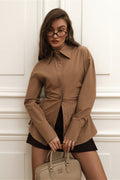 Vintage Cotton Ruched Waist Slim Fit Blouse image 1