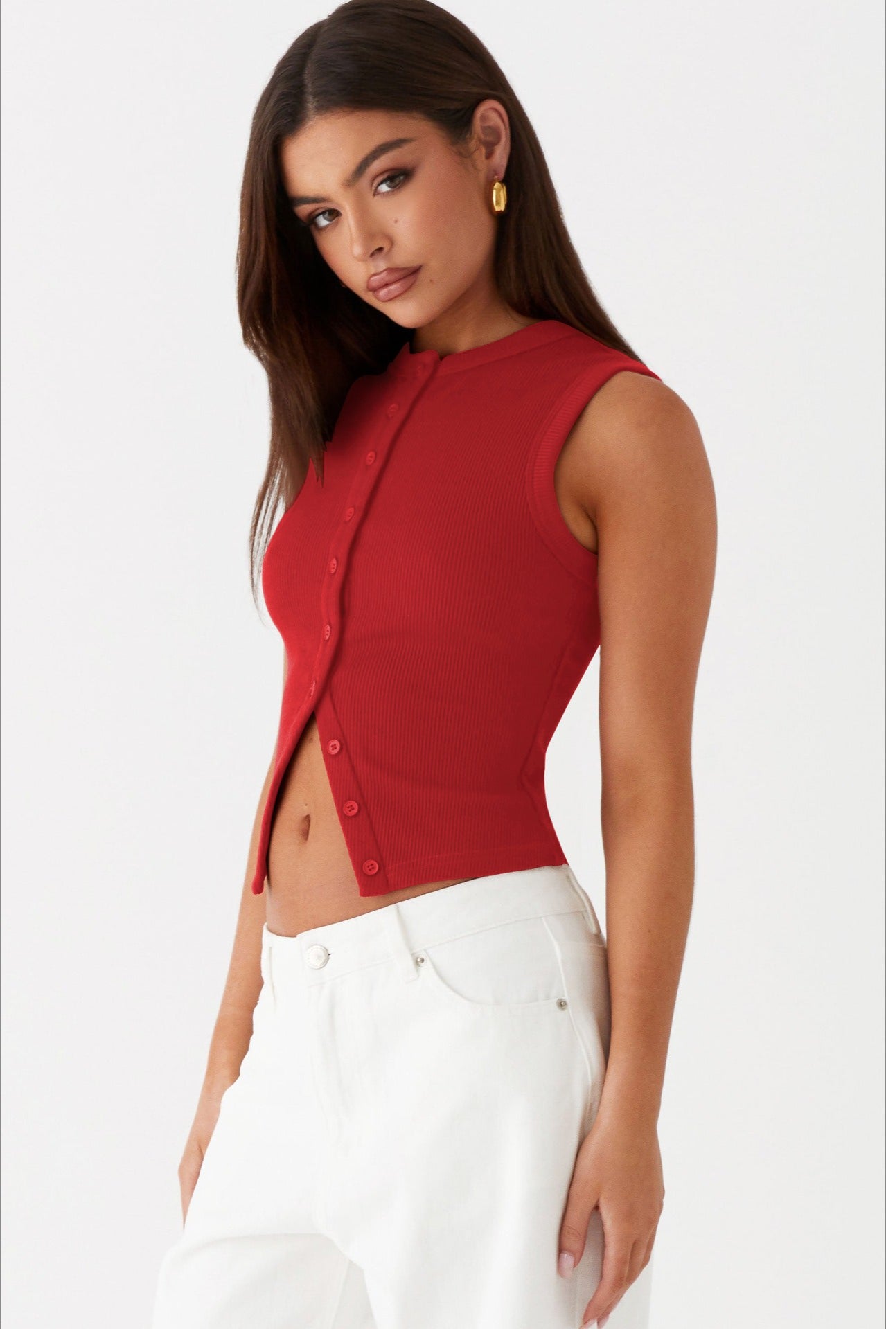 Round Neck Sleeveless Knit Top image 6