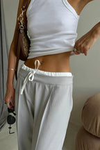 Tie Waist Two Piece Look Trousers Pants image 4