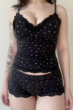 Chic Casual Floral Lace Sexy Cami Two Piece Set image 5
