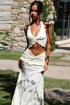 Sleeveless Halter Twist Co-ord Boho Dress image 25