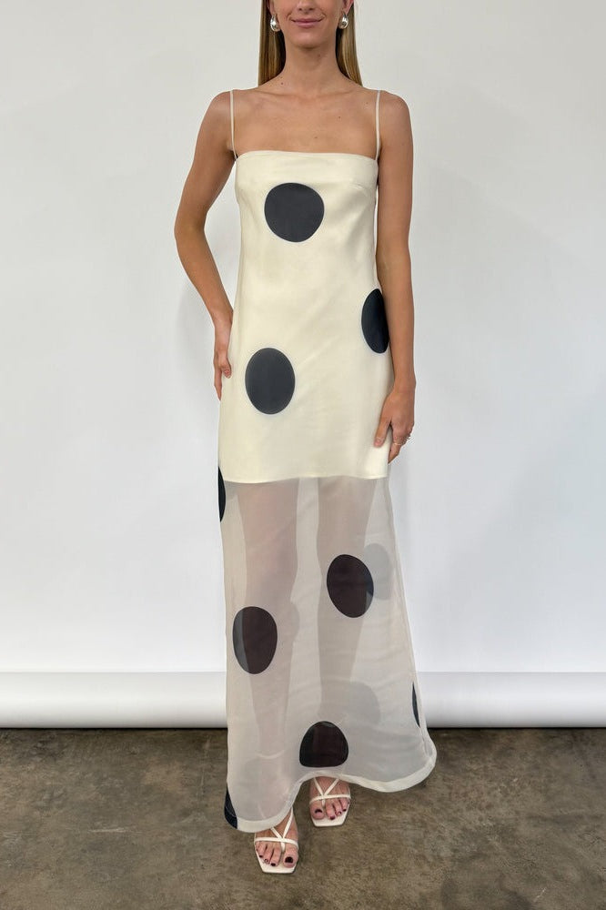 Polka Dot Bodycon Cami Maxi Dress image 2