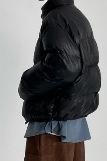 Classic Collar Cropped Solid Puffer Jacket image 4
