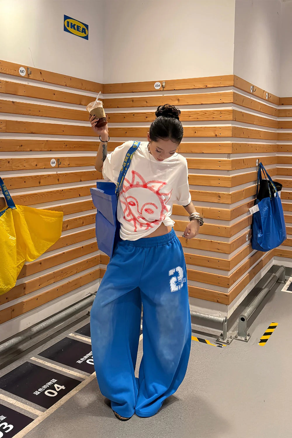 Y2K Oversized Blue Sweat Pants image 2