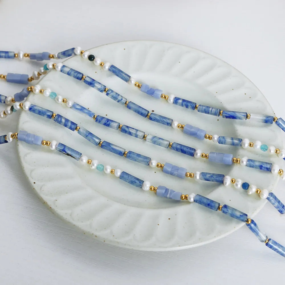 Belle Bead Necklace detail view styled for Avrienne