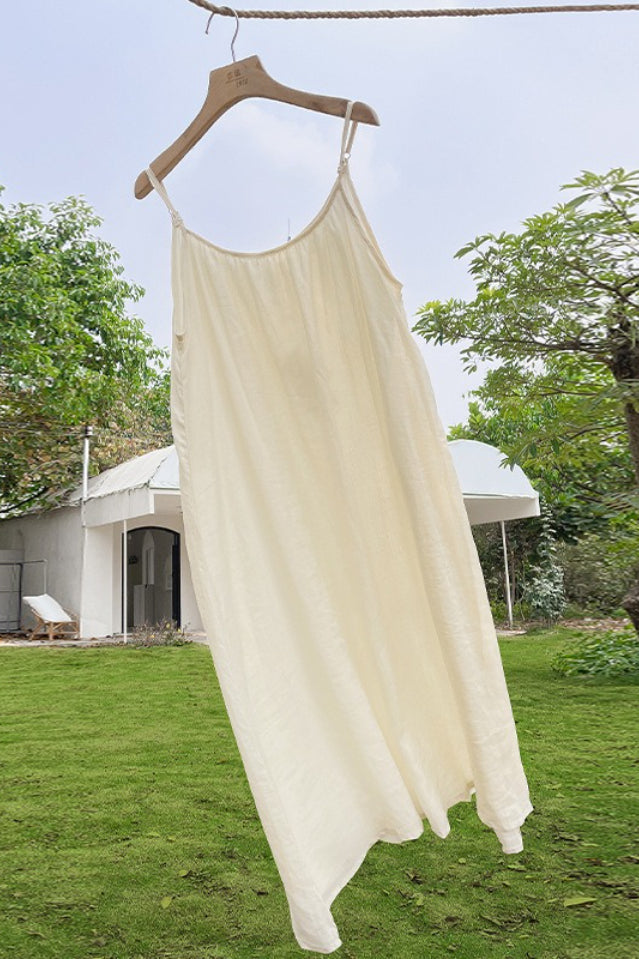 Vacation Linen Cotton Flowy Midi Dress image 5