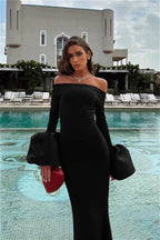Off Shoulder Puff Sleeve Maxi Dress image 5