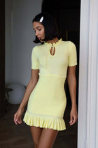 Sweet Ribbed Short Sleeve Mini Dress image 1