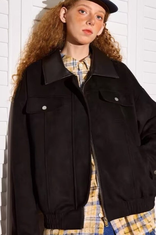 Patchwork Suede Casual Jacket image 3
