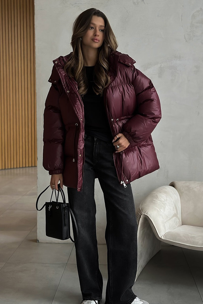 Adjustable Drawstring Hooded Puffer Jacket image 9