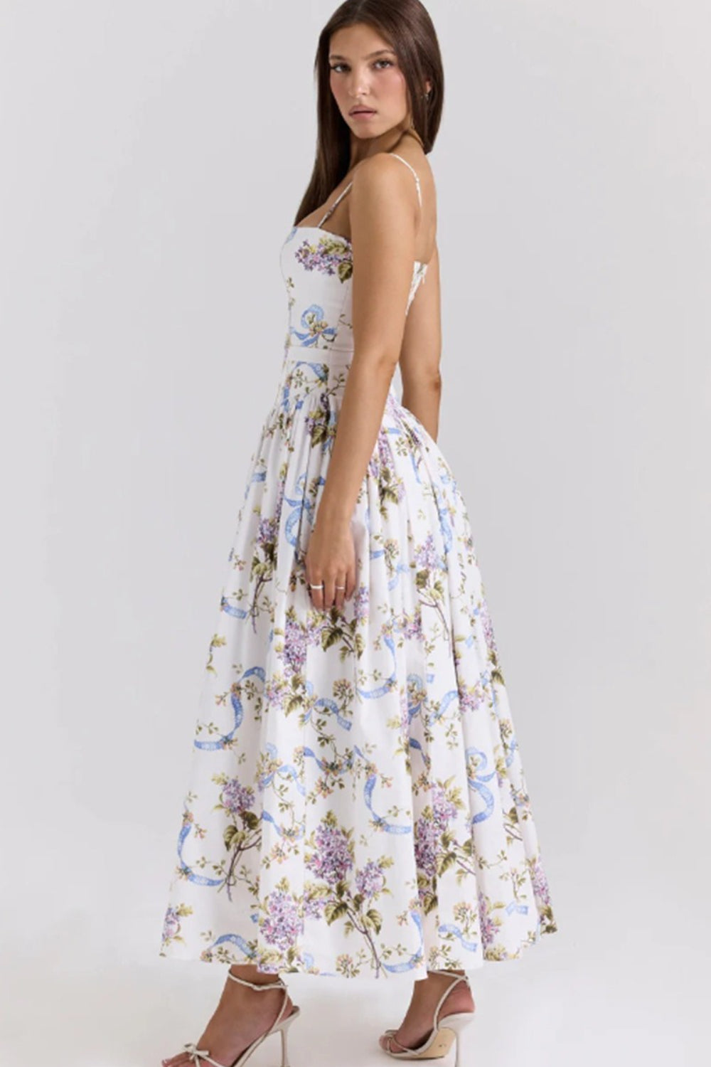 Elegant Gentle Floral Cami Fairy Maxi Dress image 9
