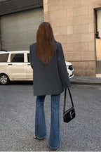 Black Slouchy Retro Style Blazer image 10