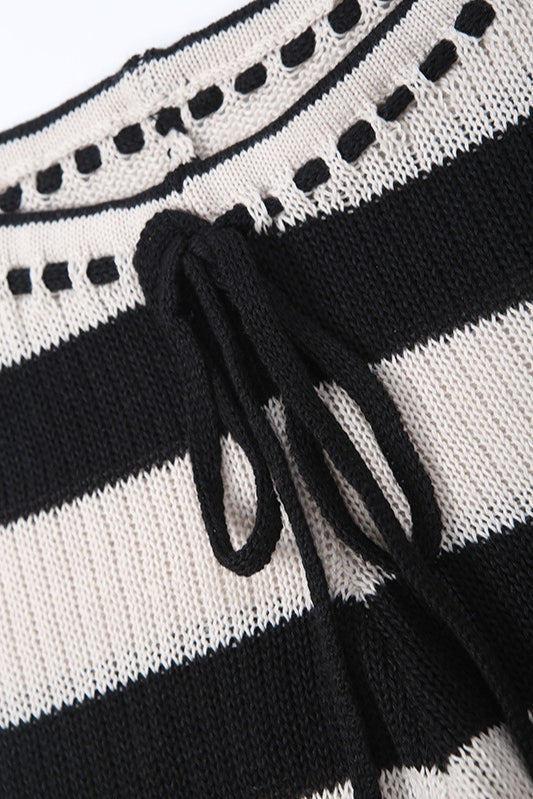Striped Color Block Knit Skinny Pants image 5