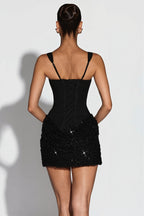 Hip Wrapped Sequin Spliced Mini dress image 6