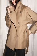 Classic Twill 3D-Silhouette Collared Short Trench Coat image 8