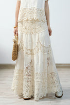 Crochet Lace A-Line Maxi Skirt image 1