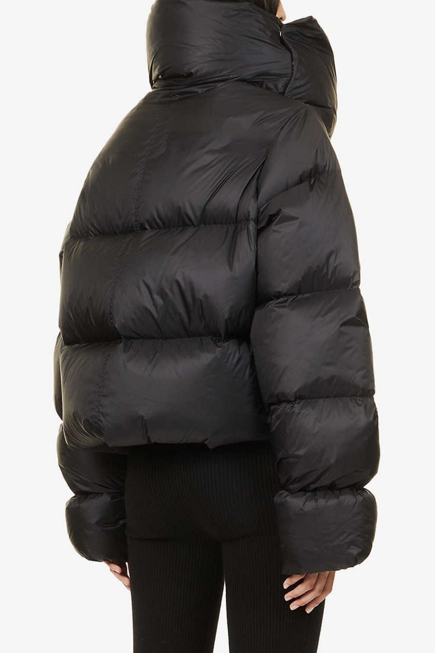 High Neck Scarf Collar Quilted Puffer Jacket image 5
