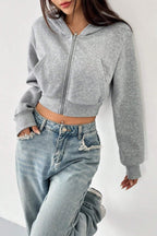 Short Zip Up Hoodie Coat image 4