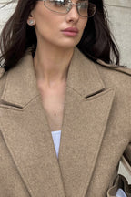 Vintage Solid Wool Blazer Wide-Collar Short Coat image 4