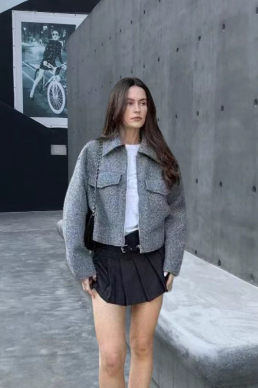 Cropped Wool Street Style Jacket image 2