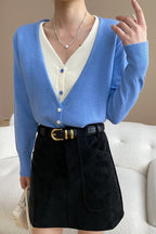 Two-Tone V-Neck Cardigan image 9