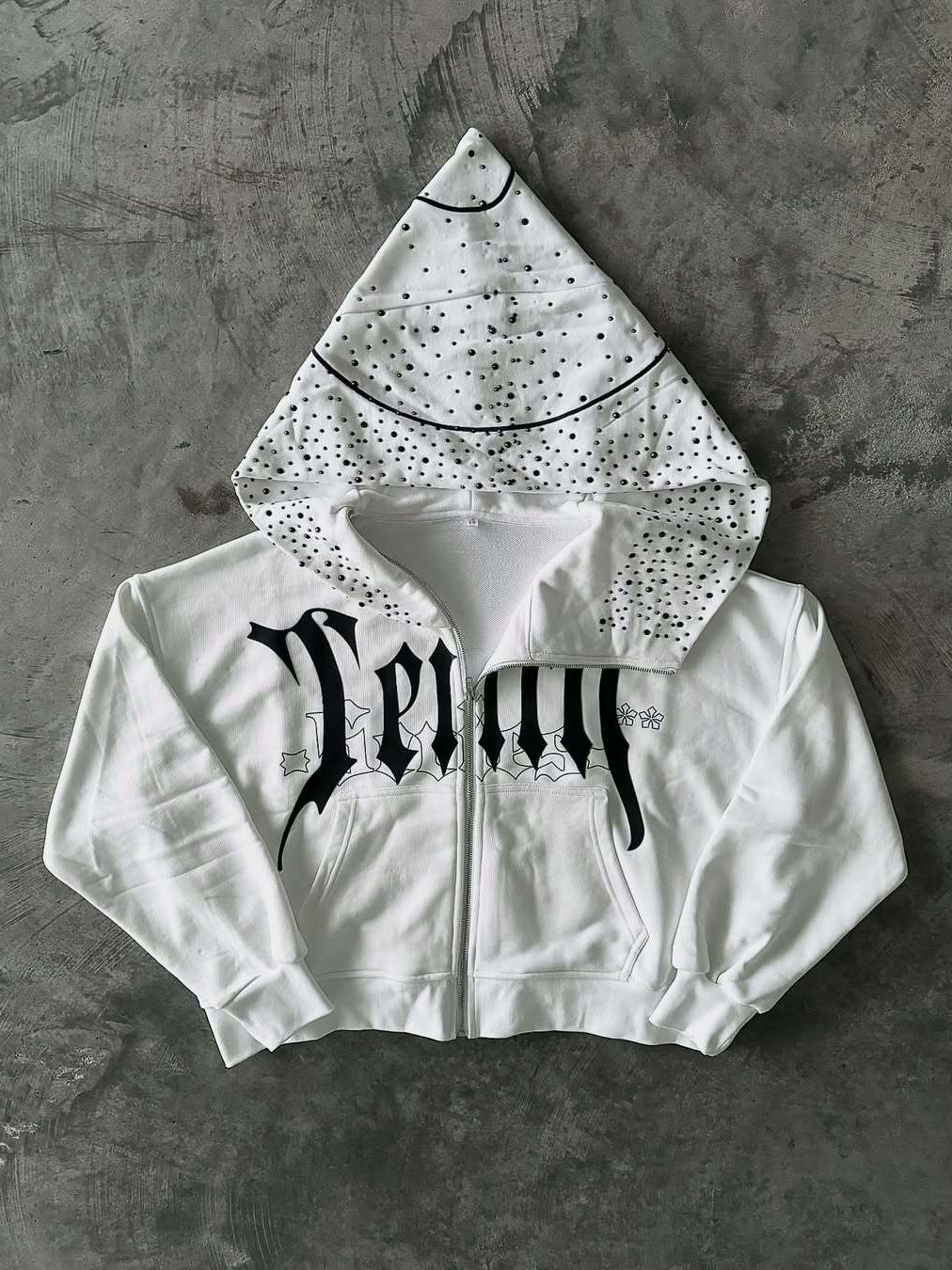 Unique Print Asymmetric Zip Hoodie image 2