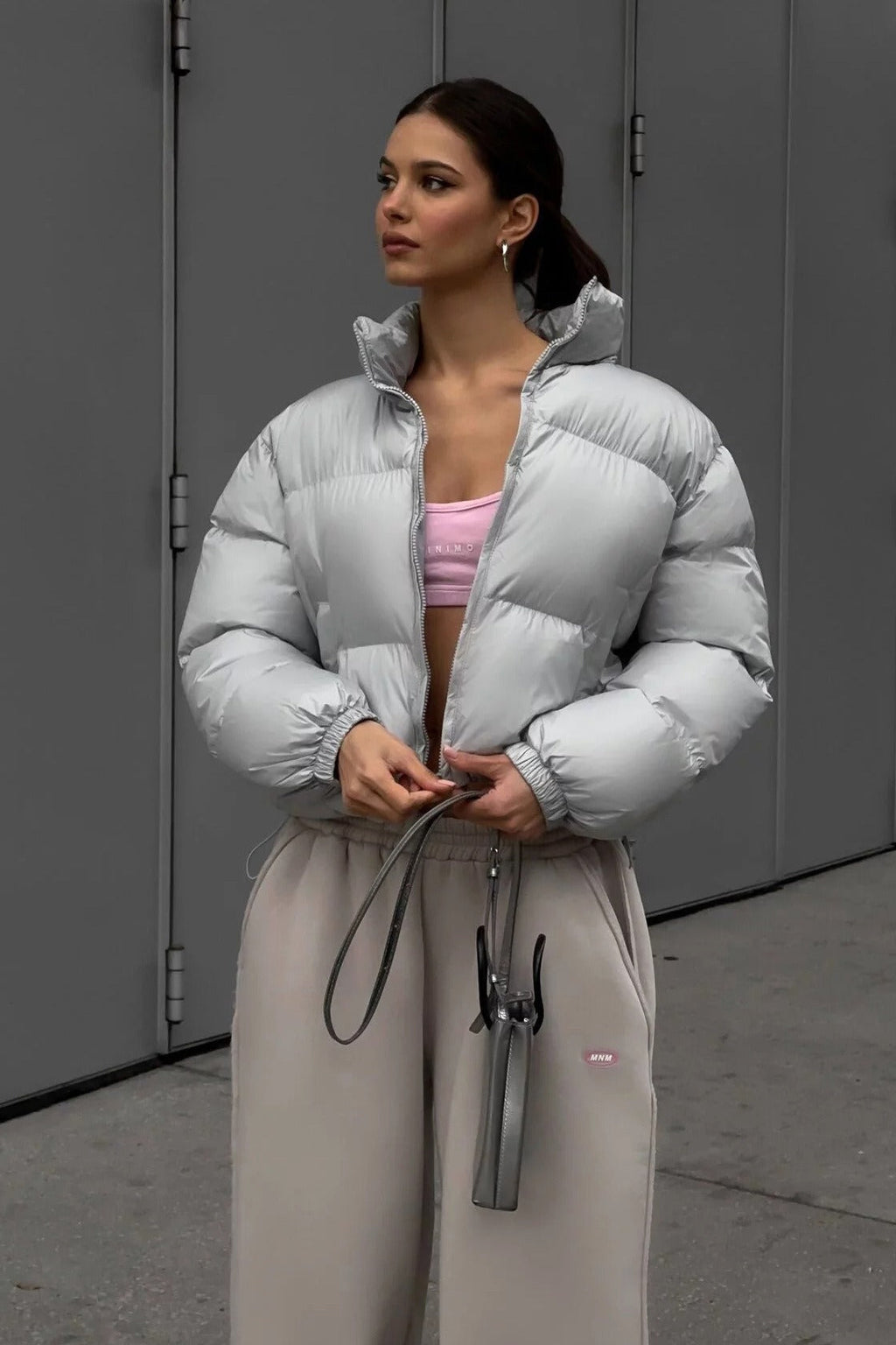 Essential Cropped Puffy Puffer Jacket image 2