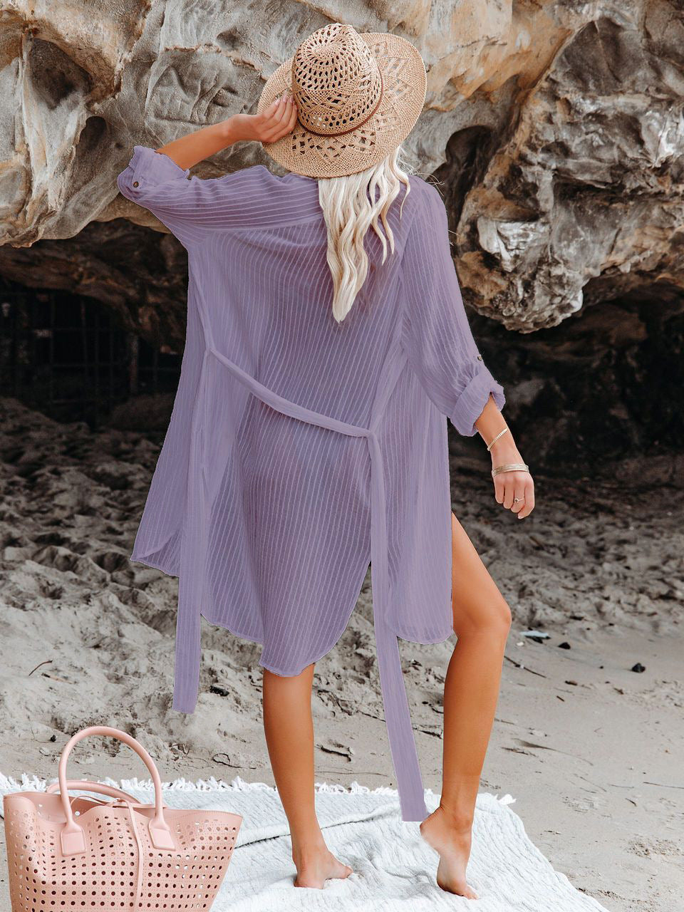 Textured Beach Cover Up Blouse image 25