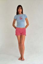 Y2K Solid Casual Low Waist Plaid Ruffle Shorts image 3