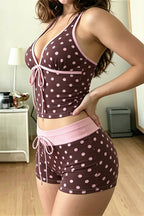 Polka Dot Bow Tie Short Two Piece Set image 4