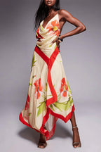 Vacation Floral Cami Backless Maxi Dress image 3