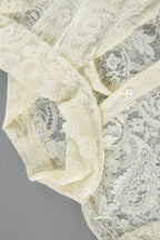 Elegant Tie Sheer Lace Long Sleeve Blouse image 9