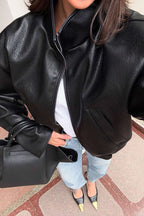 Elegant Black PU Leather Jacket image 4