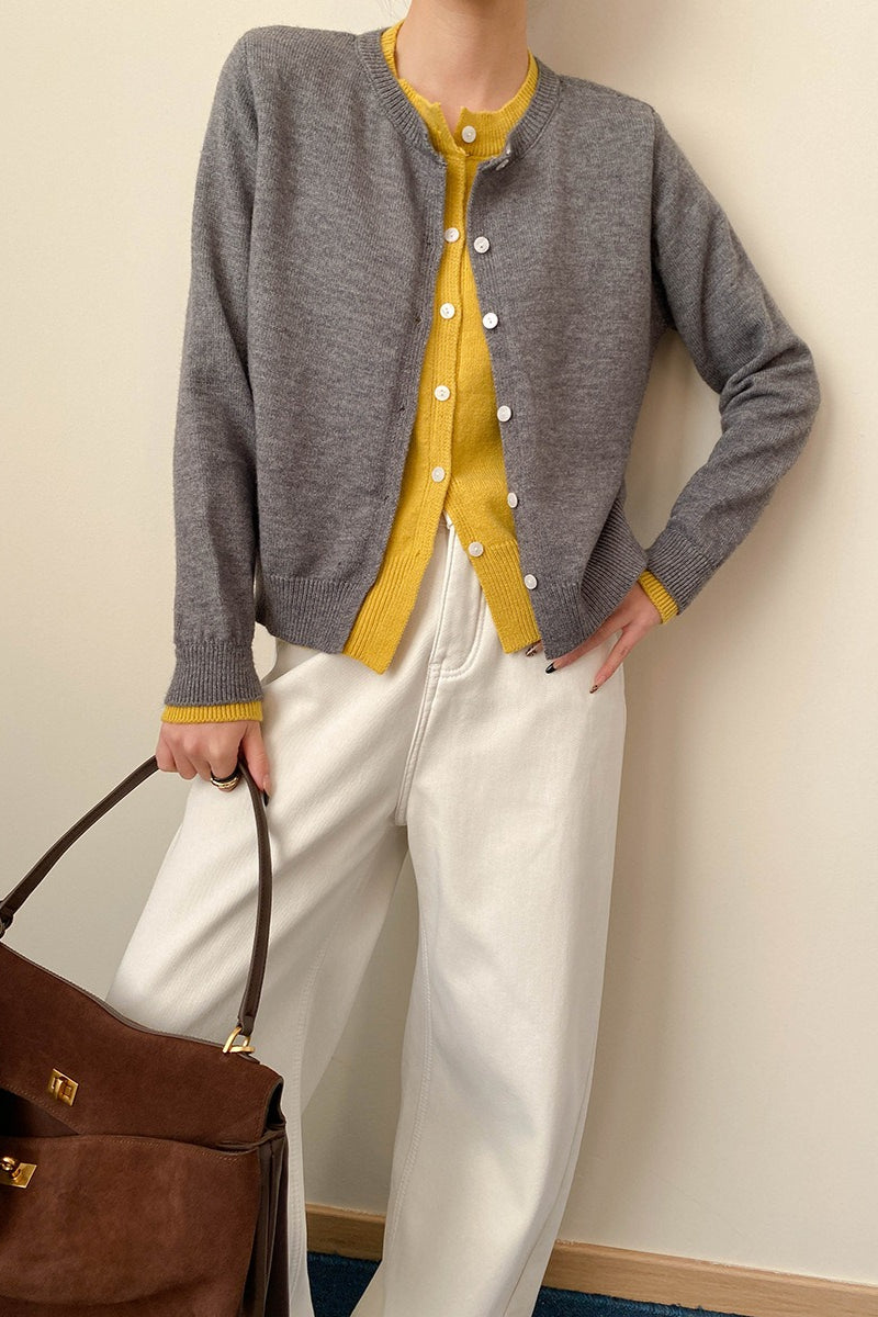Contrast Panel Layering Cardigan image 3