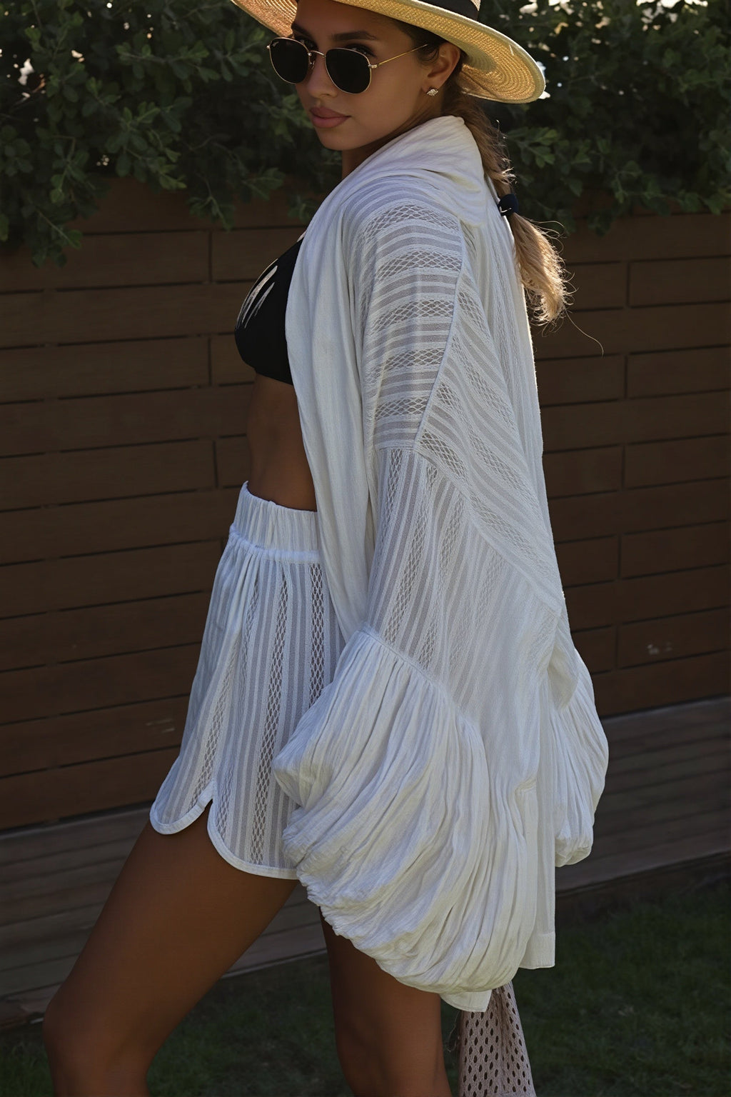 Elegant Tie Loose Shorts Two Piece Set image 3