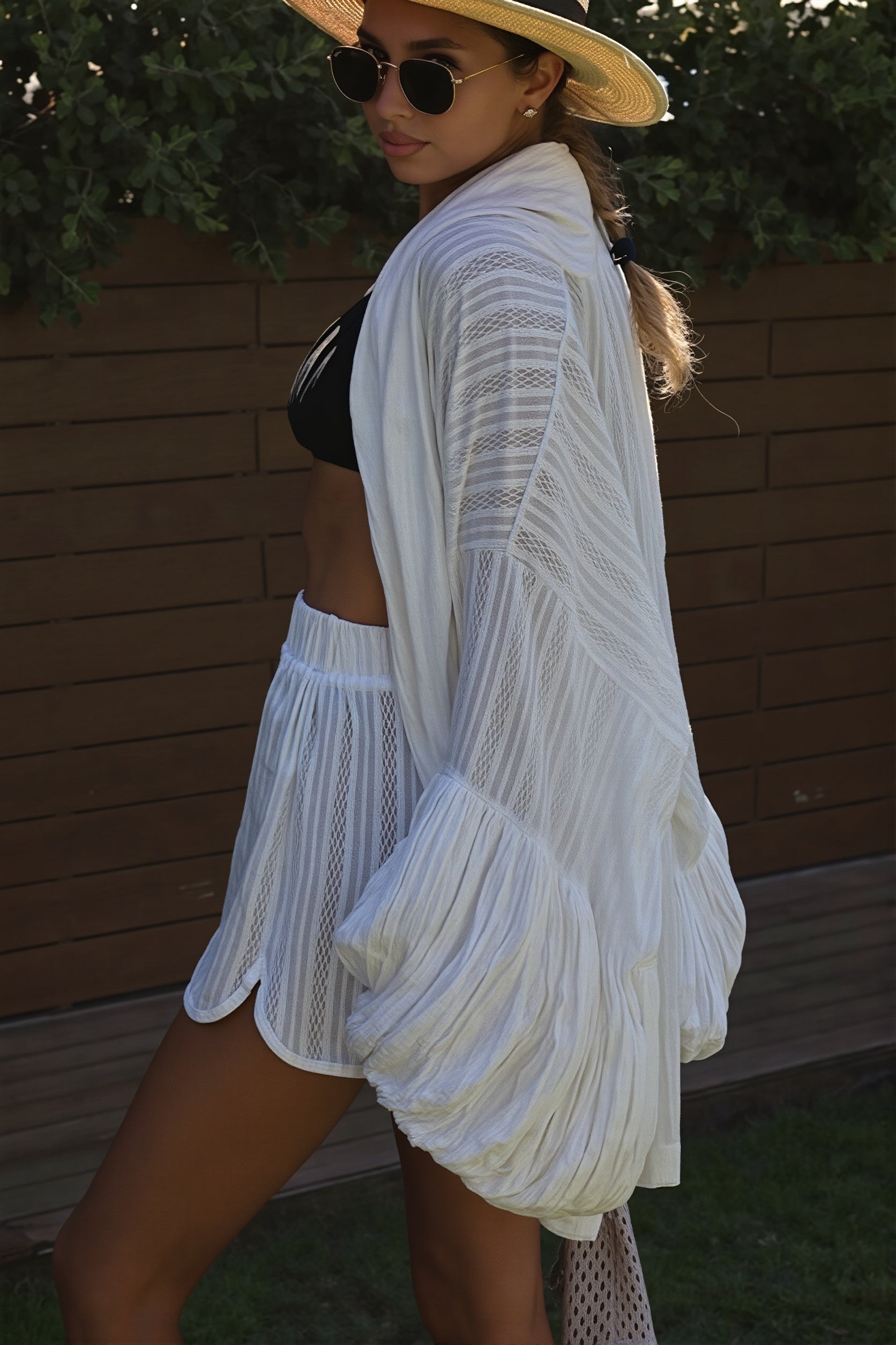 Elegant Tie Loose Shorts Two Piece Set image 3