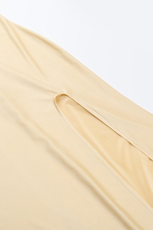 One Sleeve Off Shoulder High Slit Bodycon Maxi Dress image 4