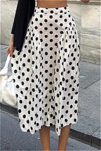 Polka Dot High Waist A-Line Skirt image 4