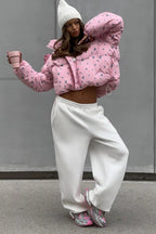 Chic Printed Puffy Puffer Jacket image 6