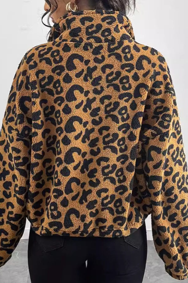 Cozy Leopard Print Fleece  Coat image 4