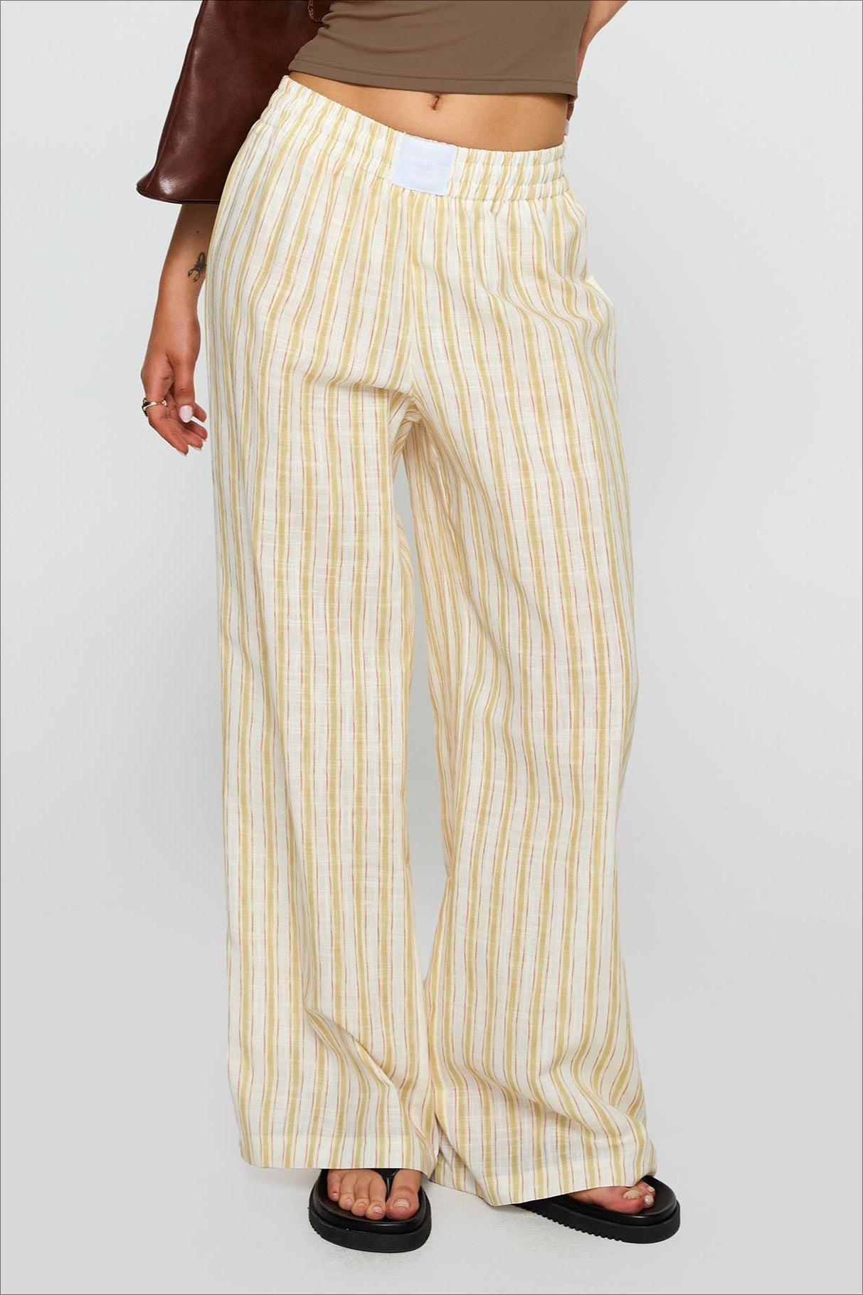 Colorblock Striped Wide-Leg Relaxed Pants image 6