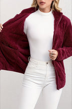 Casual Fuzzy Zipper Jacket image 2